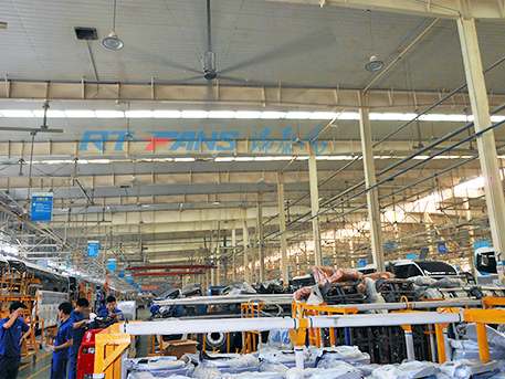 汽車(chē)4S店降溫方案，大型工業(yè)風(fēng)扇瑞泰風(fēng)有妙招